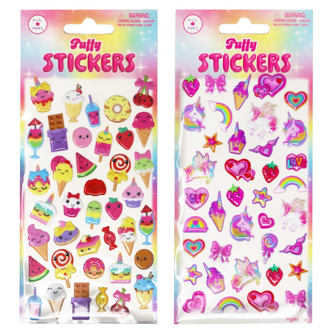 Puffy stickers - Pink Poppy Australia