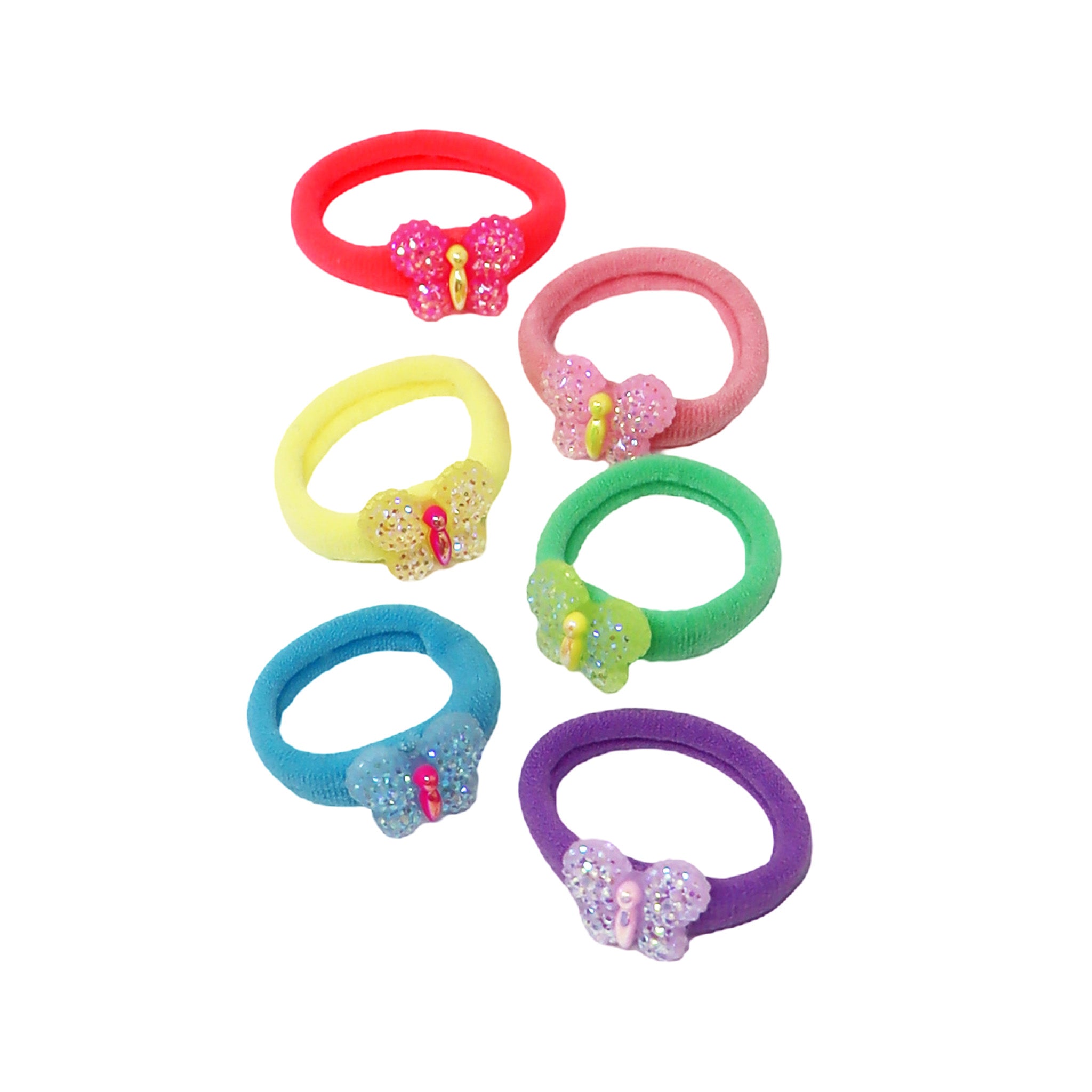 Sparkle Butterfly Hair Elastics - Pink Poppy Australia