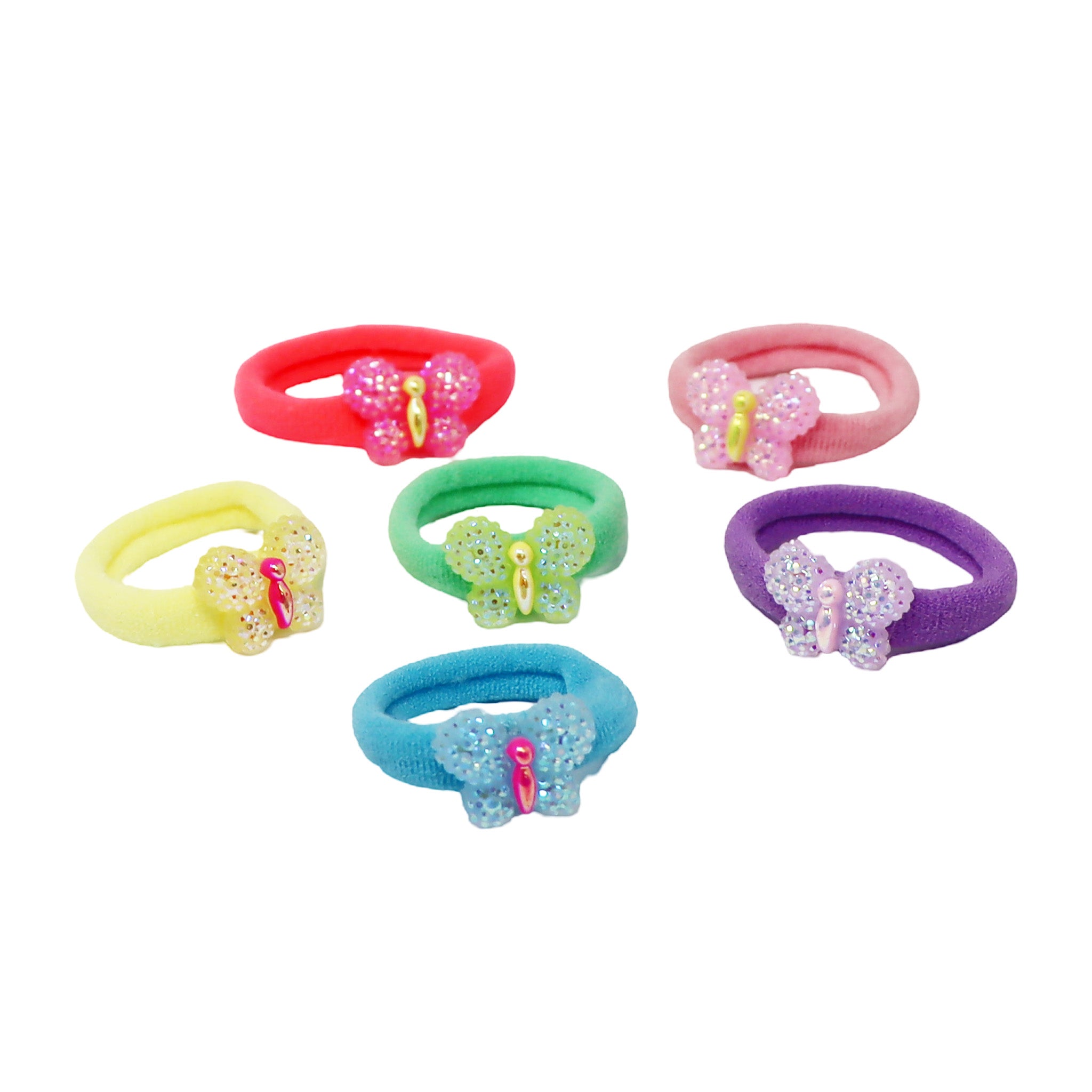 Sparkle Butterfly Hair Elastics - Pink Poppy Australia