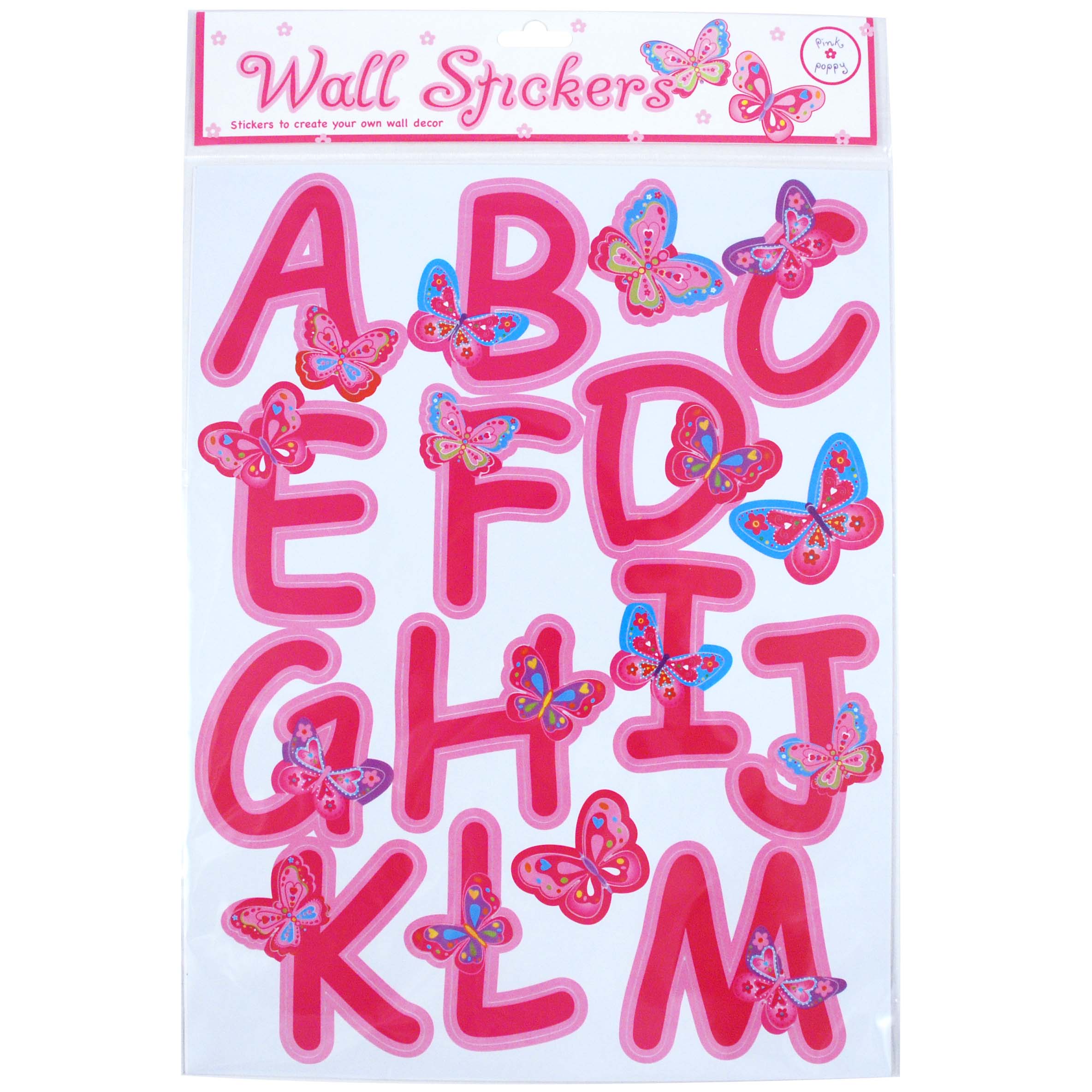 Rainbow Butterfly Alphabet Wall Decals - Pink Poppy Australia