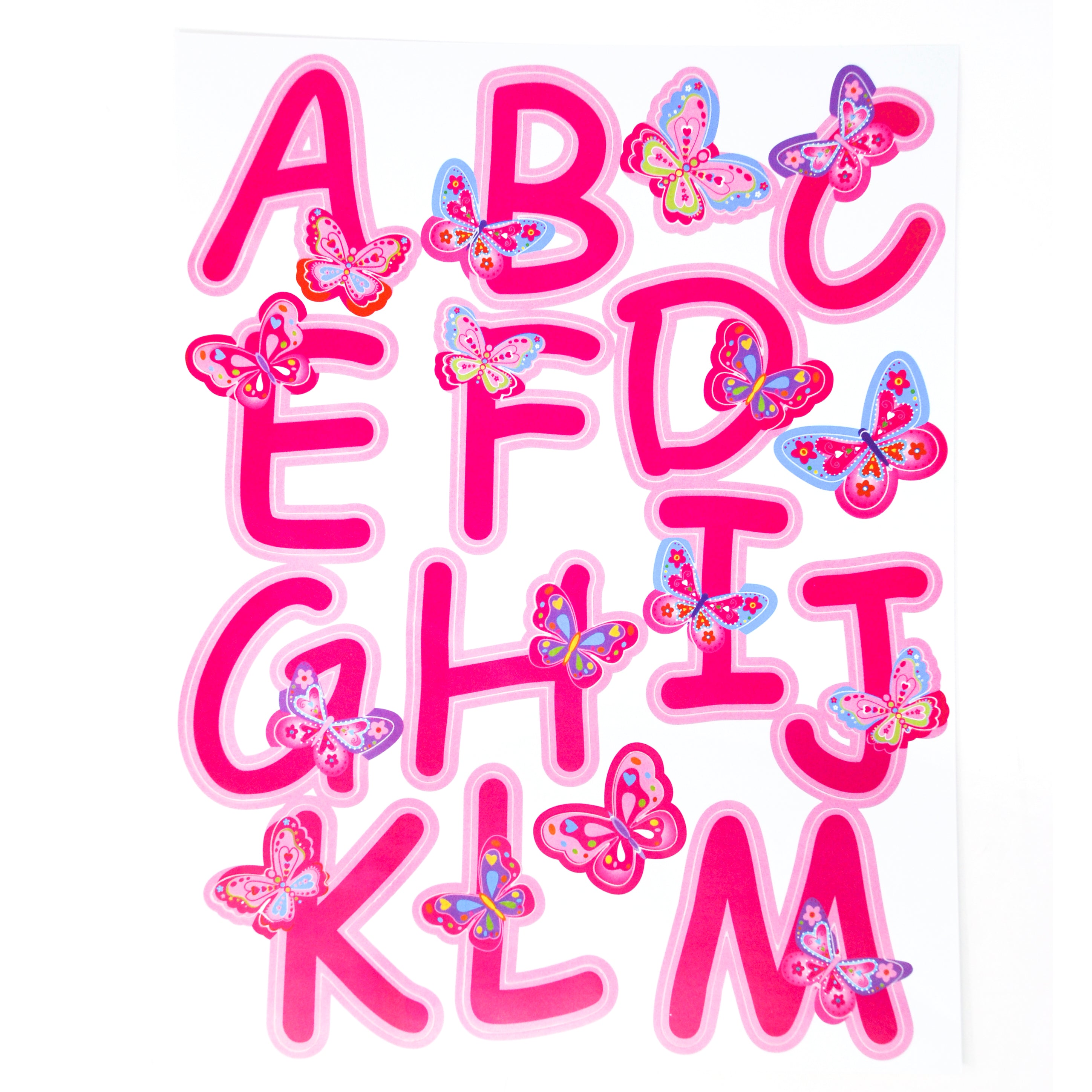 Rainbow Butterfly Alphabet Wall Decals - Pink Poppy Australia