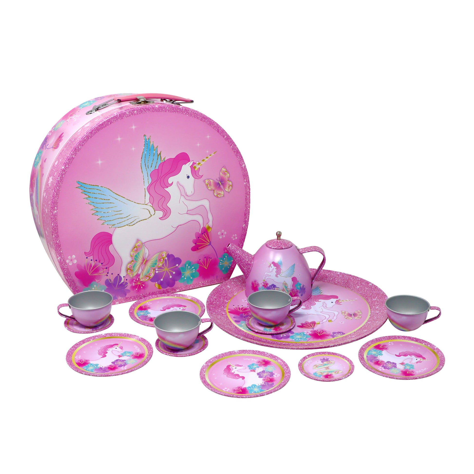 Unicorn Rainbow 15 Piece Tin Tea Set - Pink Poppy Australia