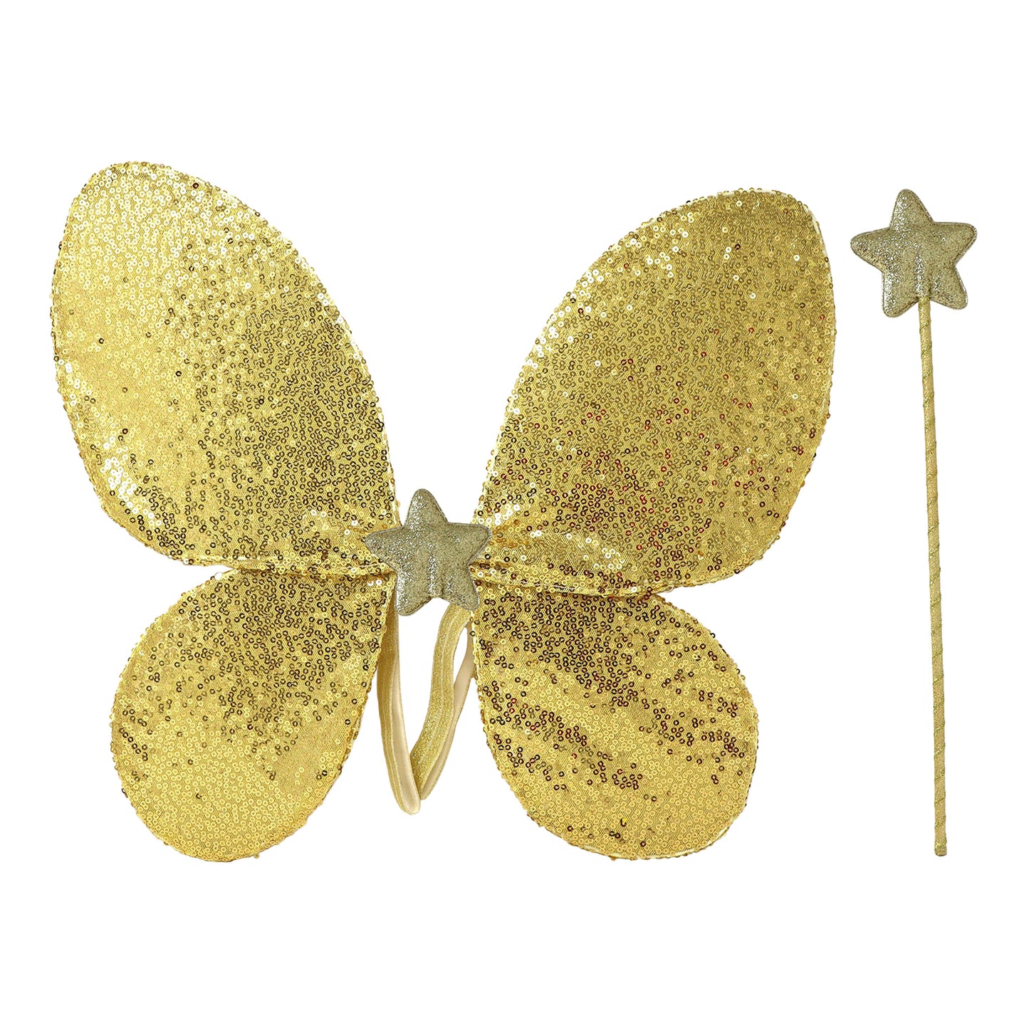 Gold Sequin Wings and Glitter Star Wand Set - Pink Poppy Australia