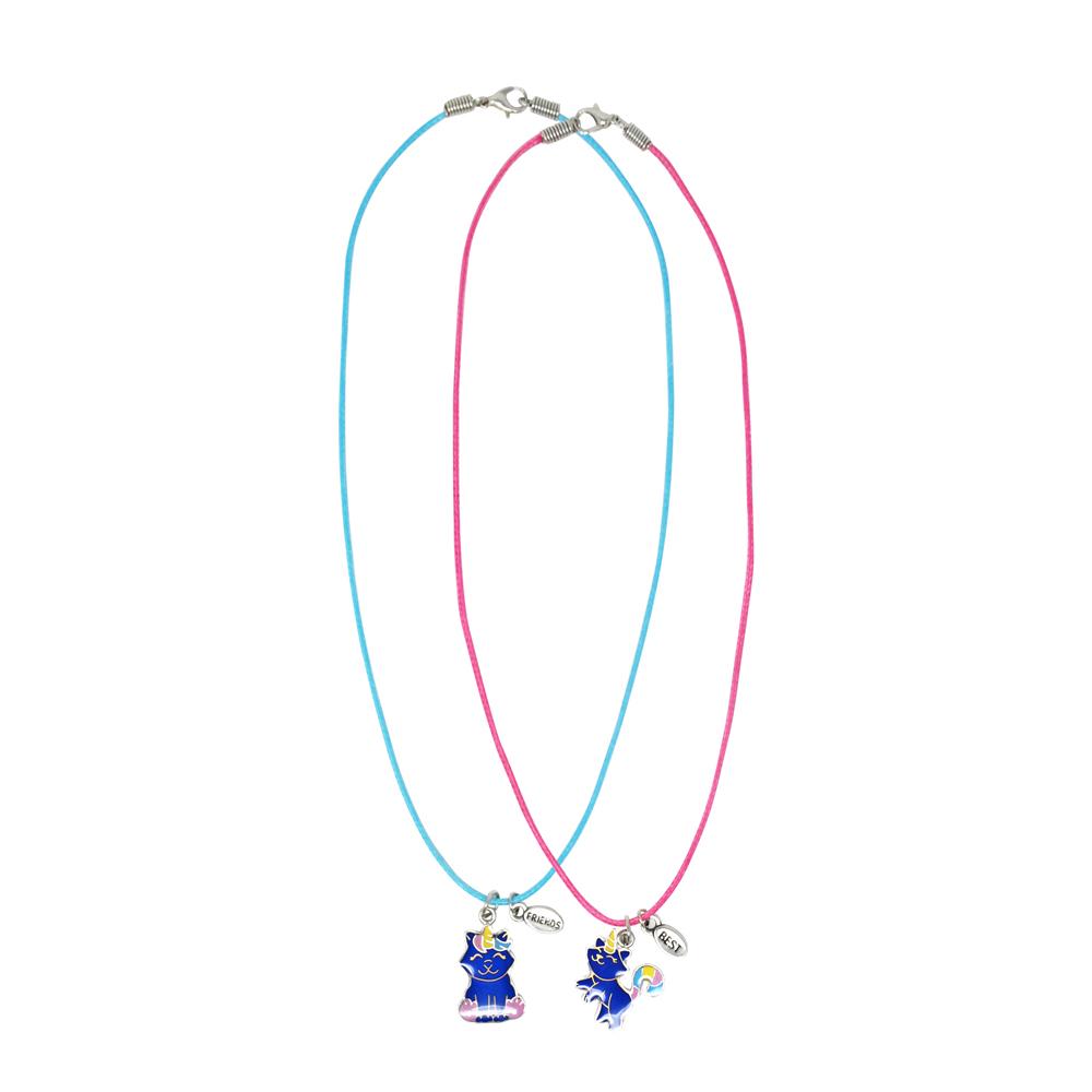 BFF Cotton Candy Caticorn Mood Necklace - Pink Poppy