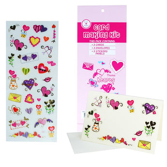 Card Making Kit - Hearts - Pink Poppy