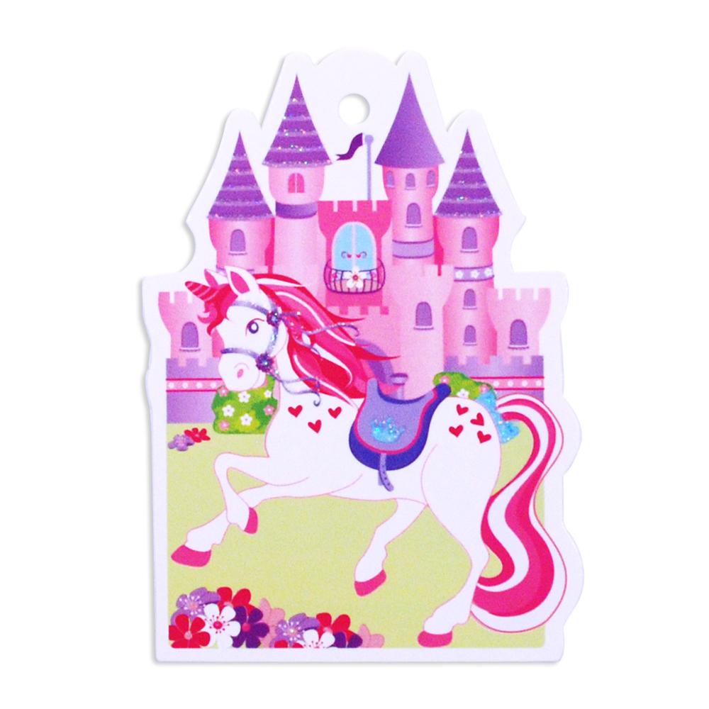 White Unicorn Gift Tag - Pink Poppy
