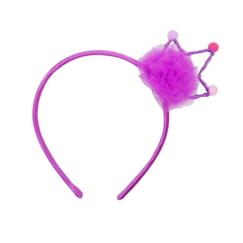 Party Pom Pom Crown Headband - Pink Poppy