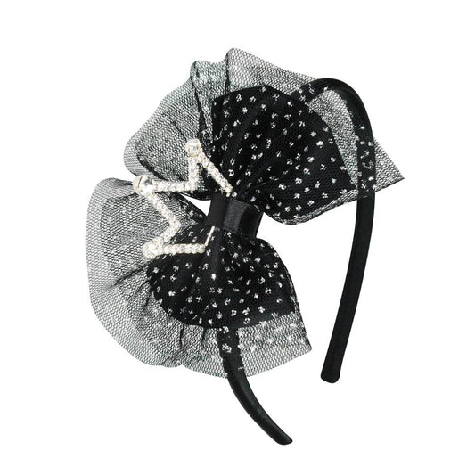 Princess Crown On Bow Headband - Pink Poppy