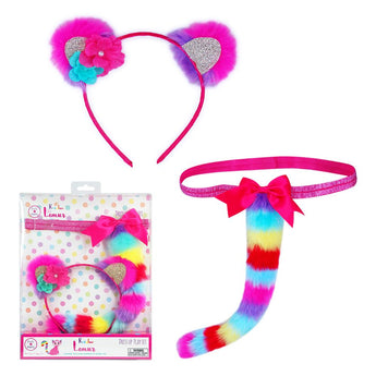 Pink Poppy's Rainbow Lemur Ear & Tail Set - Pink Poppy