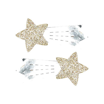 Metallic Shooting Star Hairclips - Pink Poppy