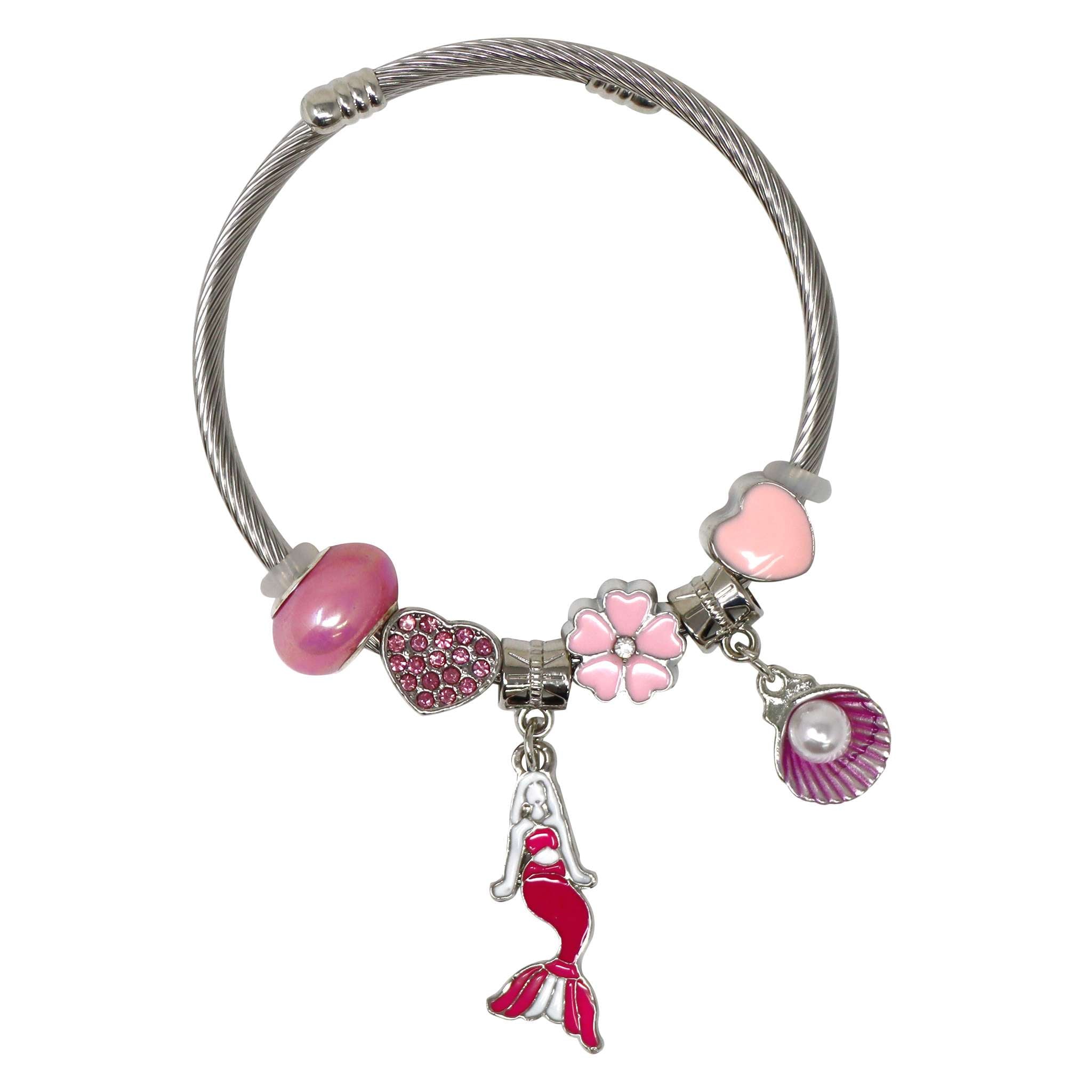 Buy YOUNIQ YOUNIQ Silver Pink Charm Bracelet with Dragonfly Dangle Crystal  Beads Murano - 18cm Online | ZALORA Malaysia