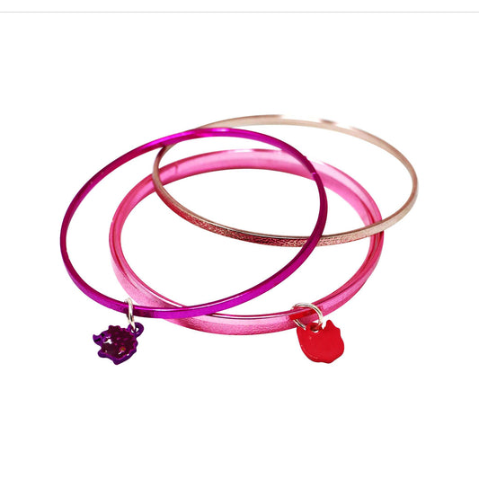 Metallic Charm Bangle Set - Pink Poppy Australia