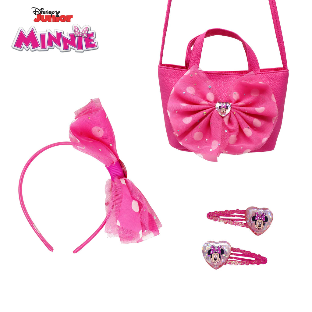 Trade Shop - Set Pappa Minnie Mouse Bicchiere Piatti Antiscivolo Rosa  Bambini Prima Pappa