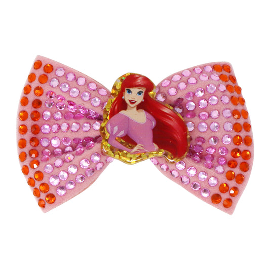 Disney Princess Ariel Pink Sparkling Rhinestone Hair Bow - Pink Poppy Australia