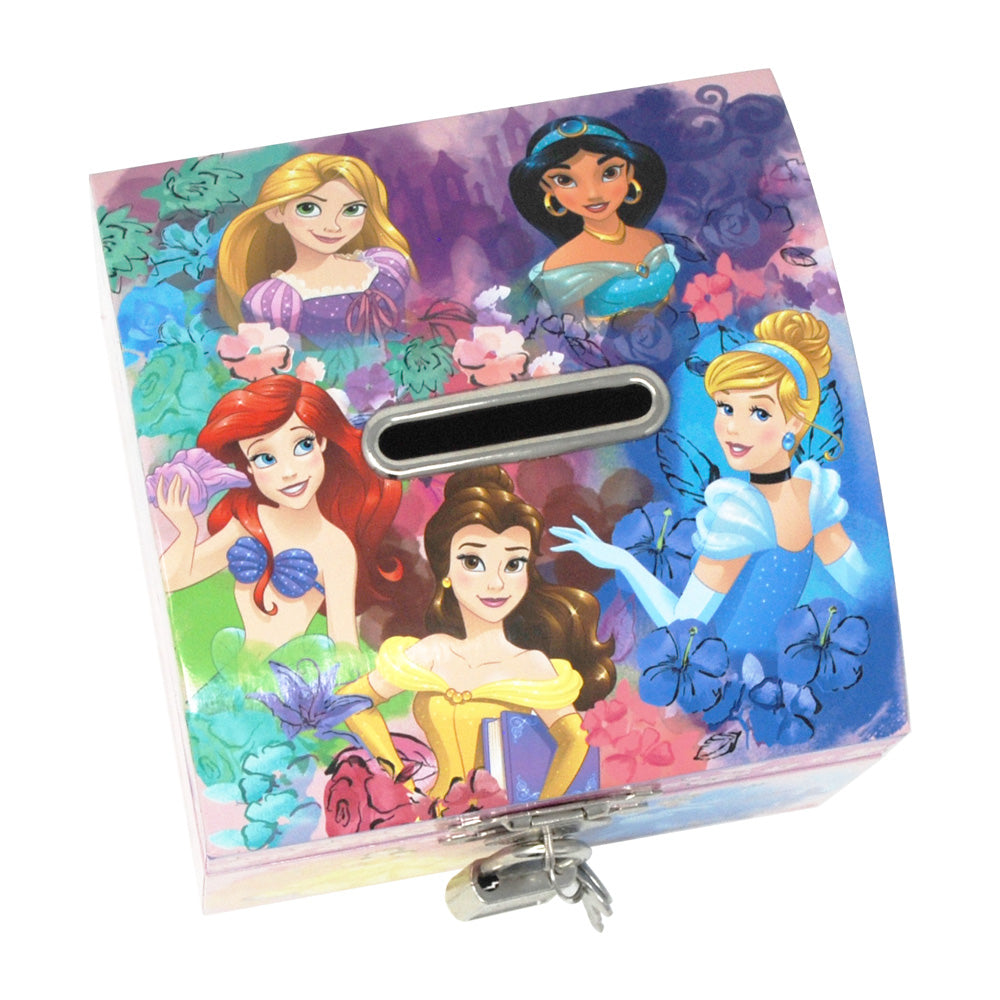 Disney Princess Kids Treasure Chest Storage Box with 2 Sets of Locks and Keys - Pink Poppy