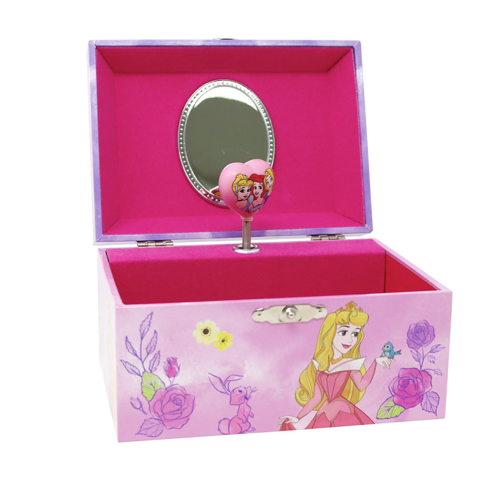Disney Princess Pink Watercolour Musical Jewellery Storage Box - Pink Poppy