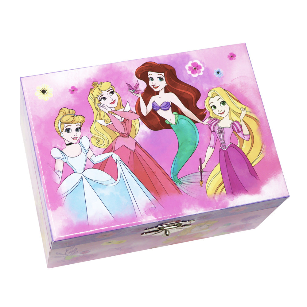 Disney Princess Pink Watercolour Musical Jewellery Storage Box - Pink Poppy