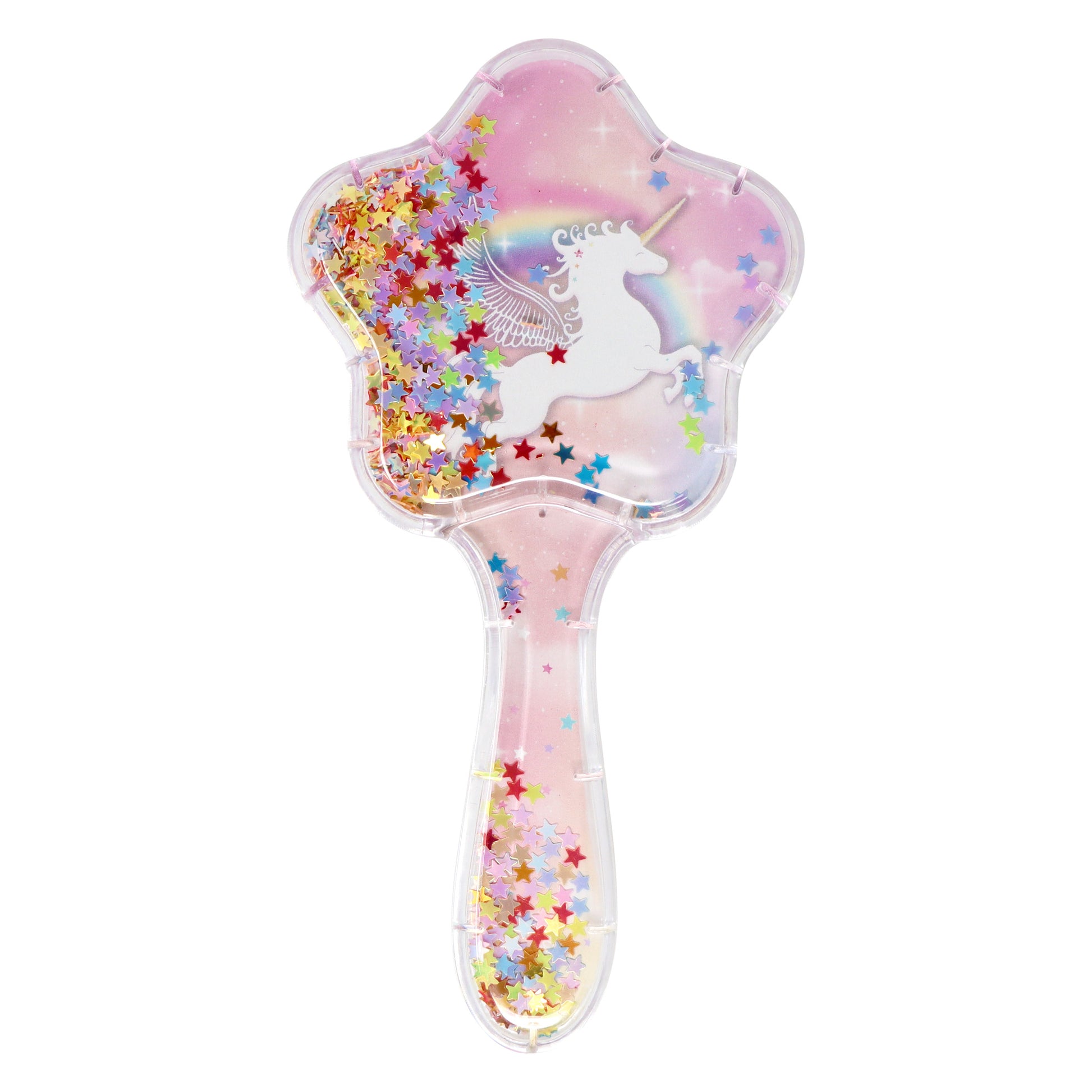 Unicorn & Vibrant Vacation Holographic Glitter Hairbrush - Pink Poppy Australia