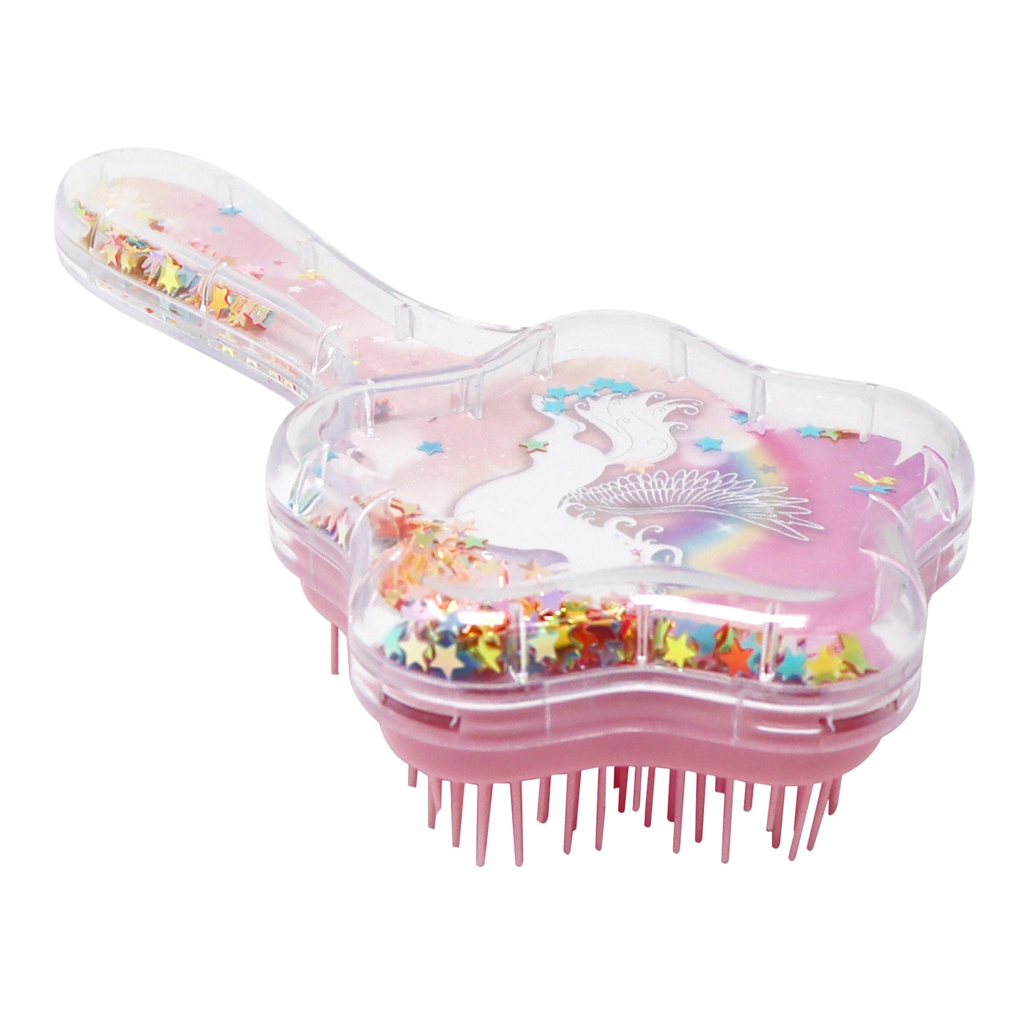 Unicorn & Vibrant Vacation Holographic Glitter Hairbrush - Pink Poppy Australia