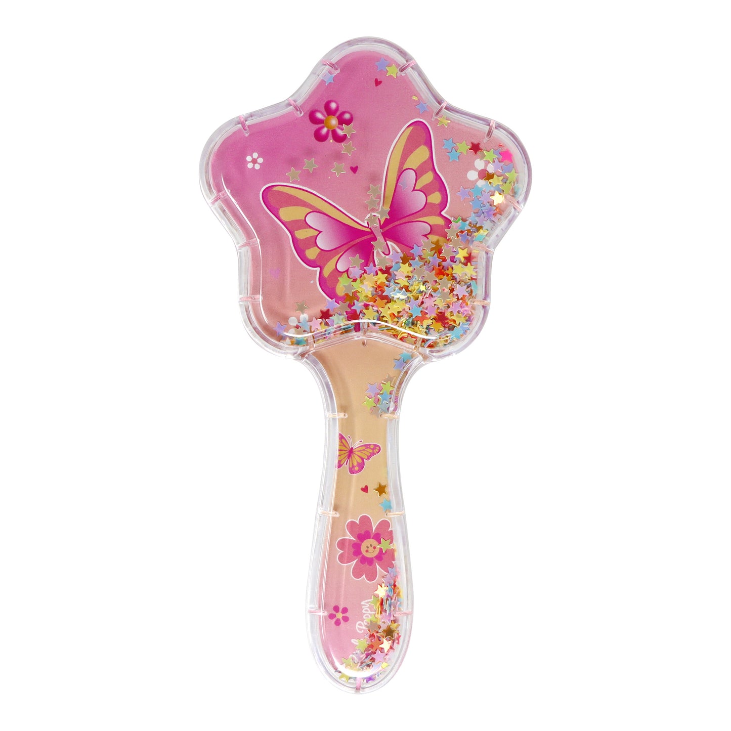 Unicorn & Vibrant Vacation Holographic Glitter Hairbrush - Pink Poppy Australia