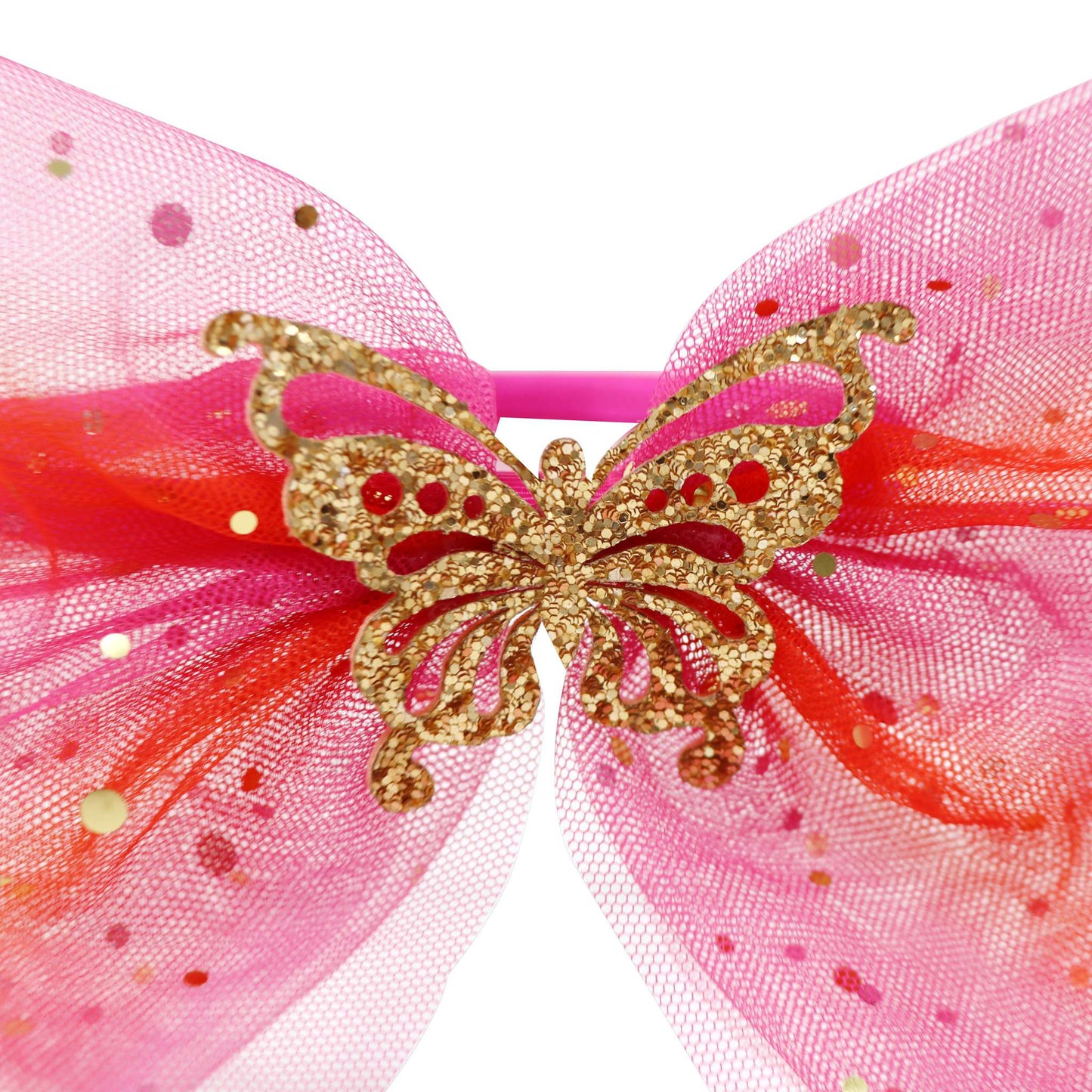 Butterfly Glitter Hot Pink & Gold 
Bow Headband - Pink Poppy Australia