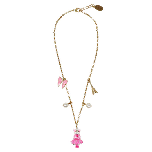 Claris: The Chicest Mouse In Paris™ Charm Necklace - Pink Poppy Australia