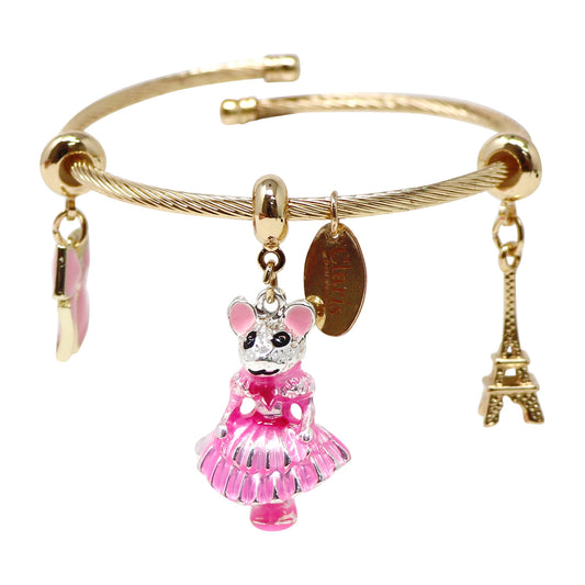 Claris: The Chicest Mouse In Paris™ Charm Bracelet - Pink Poppy Australia