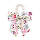 Claris: The Chicest Mouse In Paris™ Fashion Print and Pearl Hair Elastic with Bow - Pink Poppy Australia