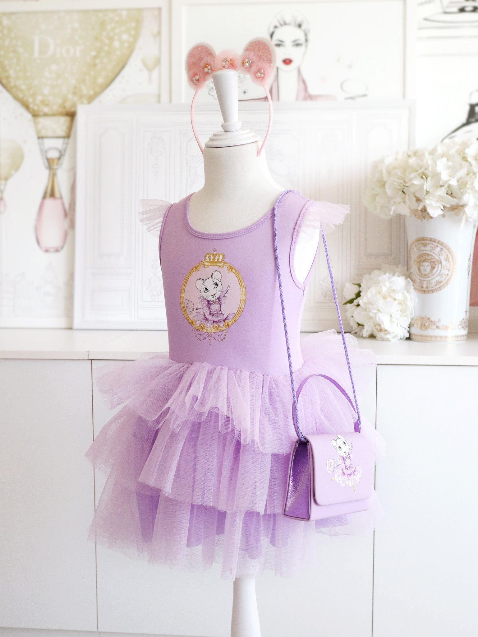 Claris: The Chicest Mouse In Paris™ The Secret Crown Fashion Dress in Lilac - Pink Poppy Australia