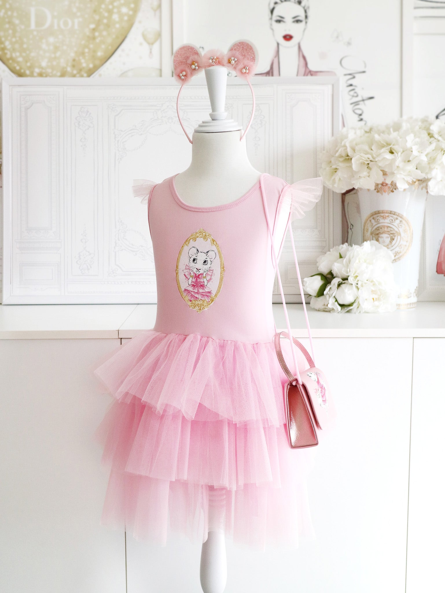 Claris: The Chicest Mouse In Paris™ Fashion Tulle Dress in Pink - Pink Poppy Australia