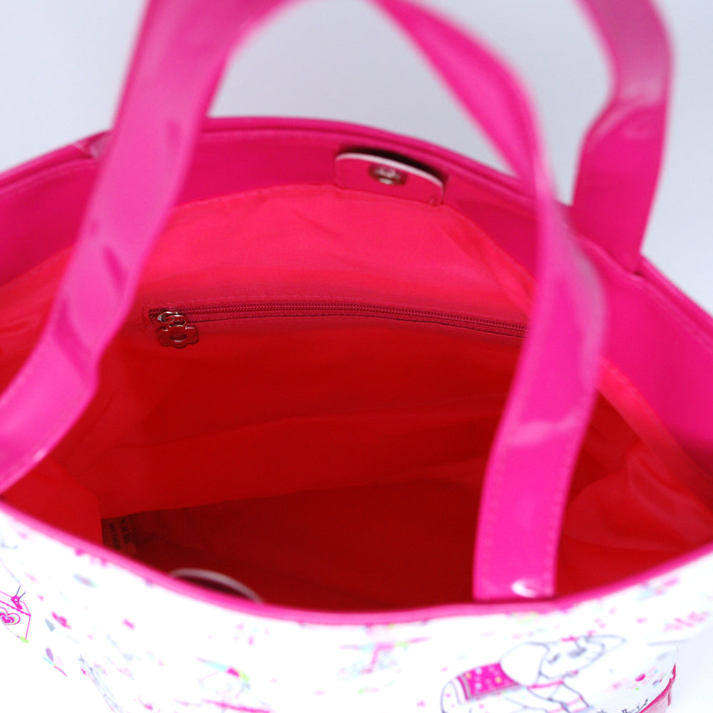 Carnival Carry Bag-White - Pink Poppy