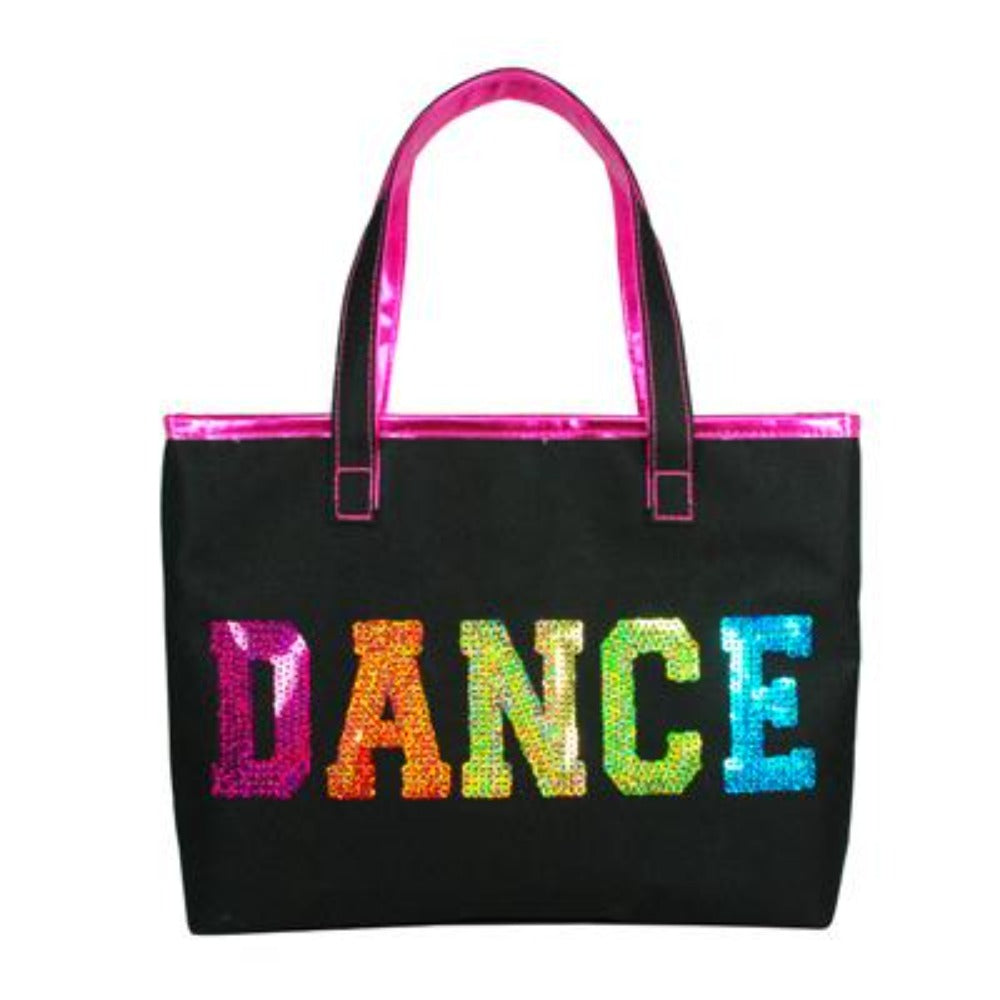 Pink Poppy's Dance In Style Black Tote Bag with Hot Pink Trims - Pink Poppy