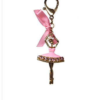 Ballet Gemstone Bag Charm - Pink Poppy Australia