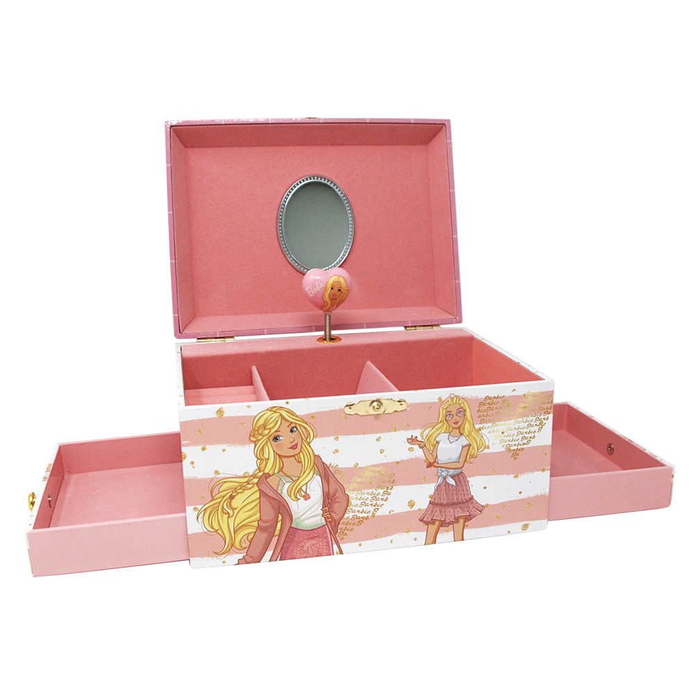 Barbie Golden Blush Luxury Musical Jewellery Storage Box - Pink Poppy