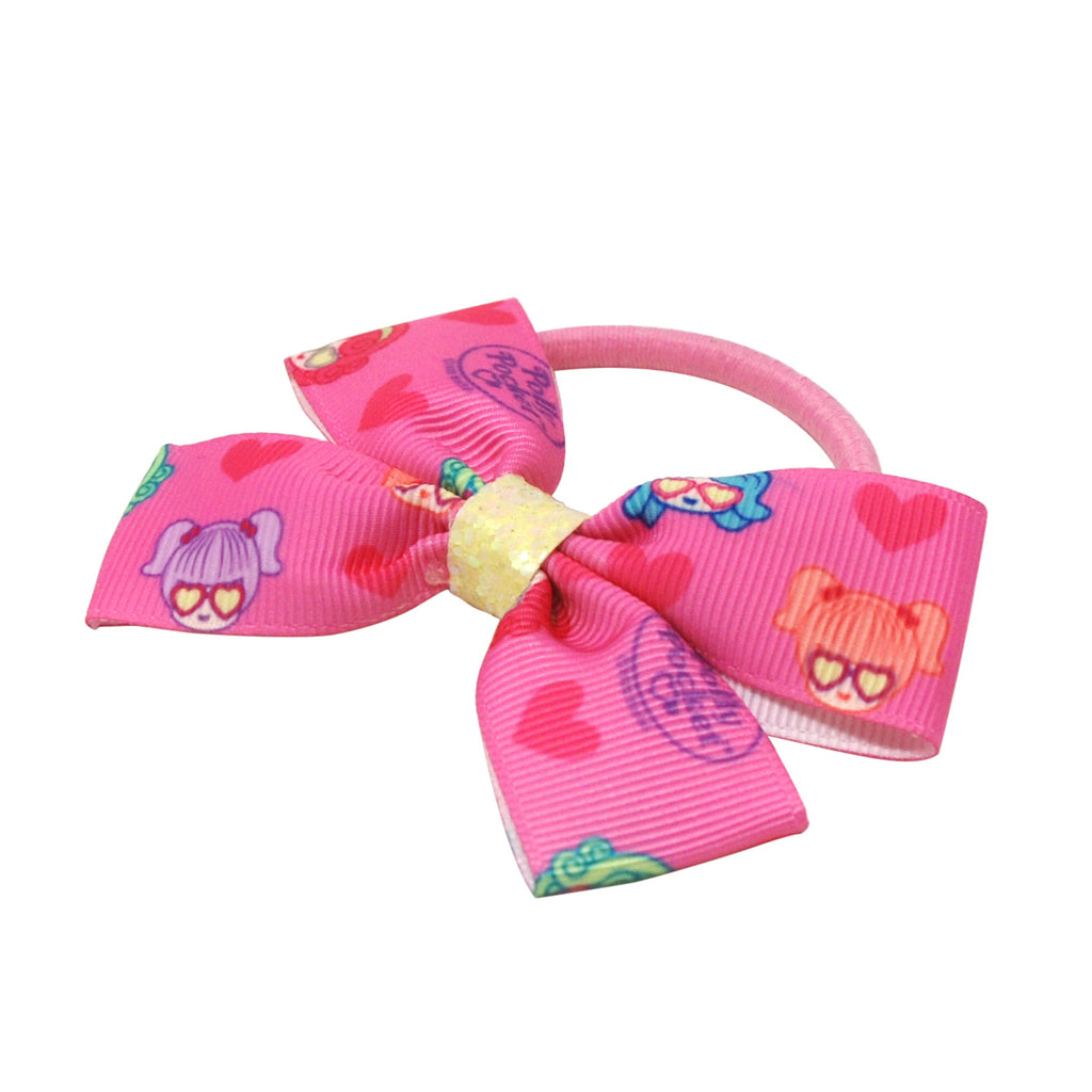 Polly Pocket Bow Hair Elastics - Pink Poppy