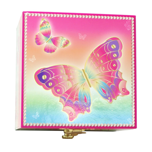 Rainbow Butterfly Small Musical Jewellery Box - Pink Poppy Australia