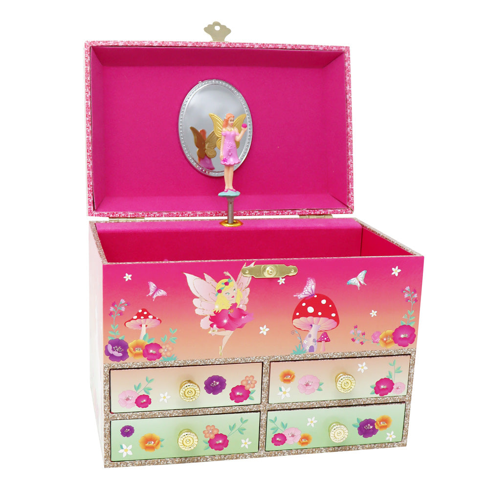 Unicorn & The Pixie Fairy Medium Musical Jewellery Box - Pink Poppy Australia