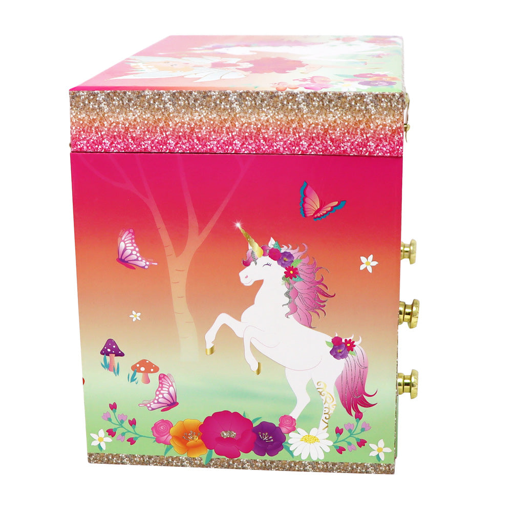 Unicorn & The Pixie Fairy Medium Musical Jewellery Box - Pink Poppy Australia
