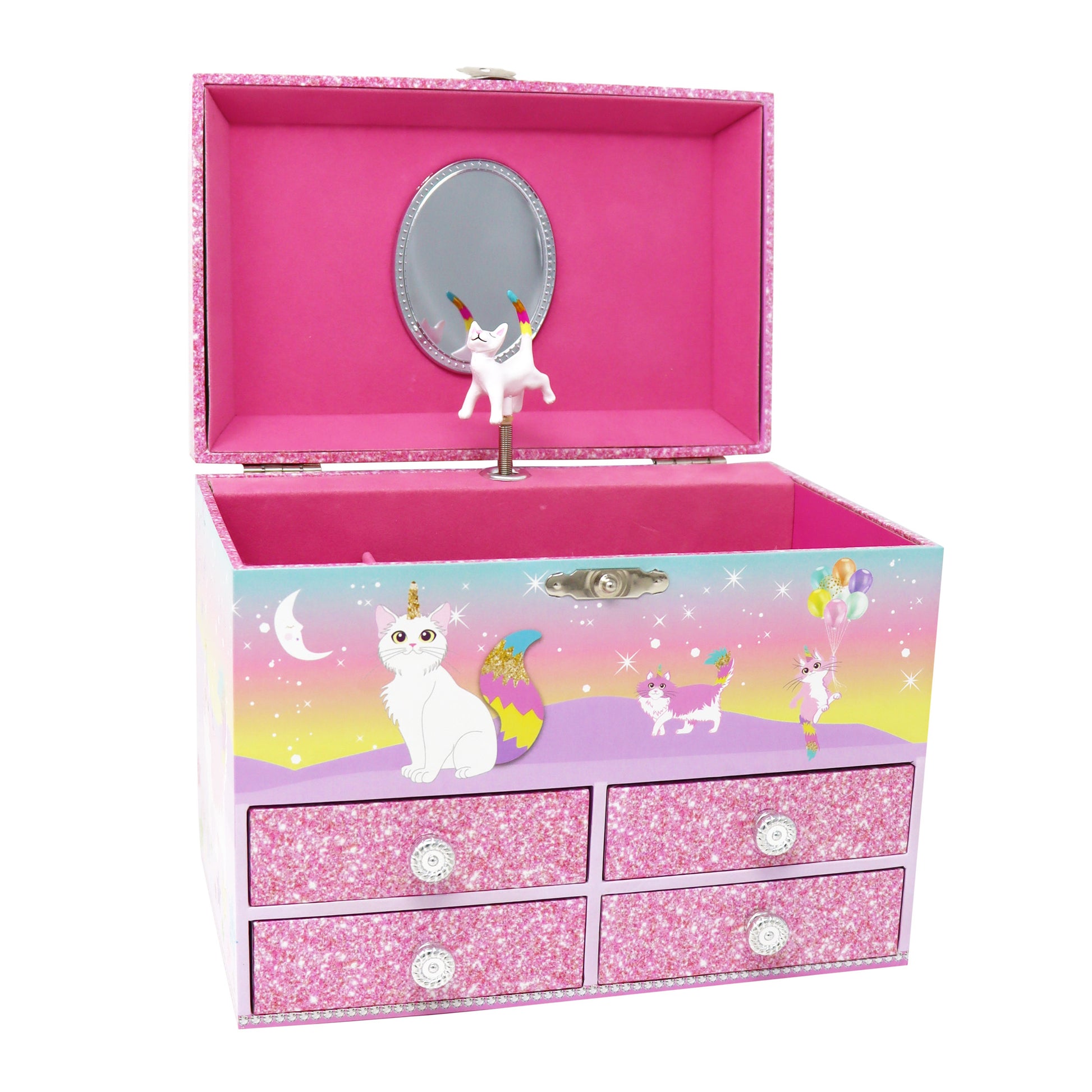 Caticorn Dreams Medium Musical Jewellery Box - Pink Poppy Australia