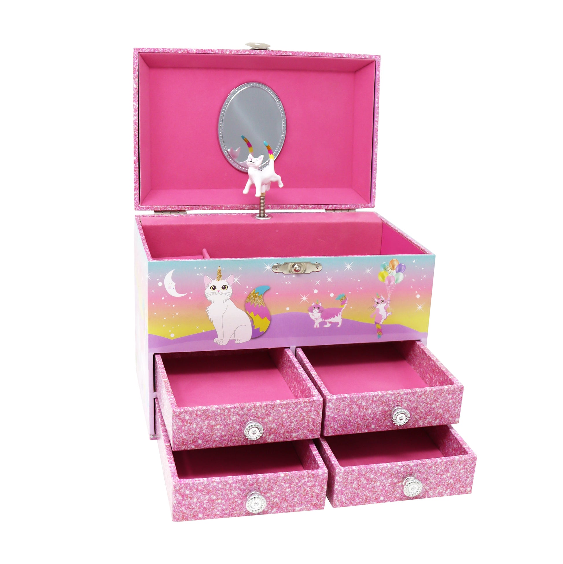 Caticorn Dreams Medium Musical Jewellery Box - Pink Poppy Australia