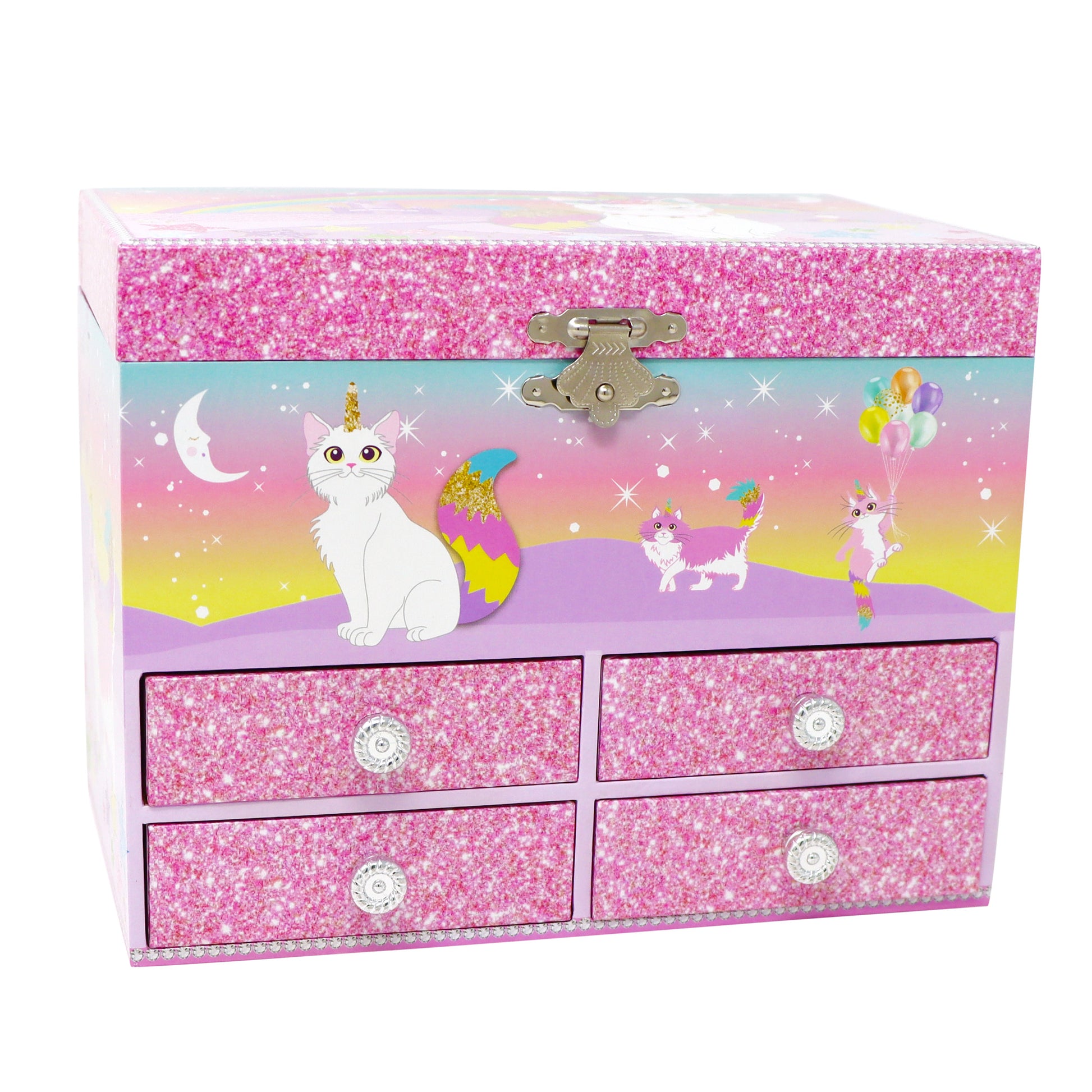 Caticorn Dreams Medium Musical Jewellery Box - Pink Poppy Australia