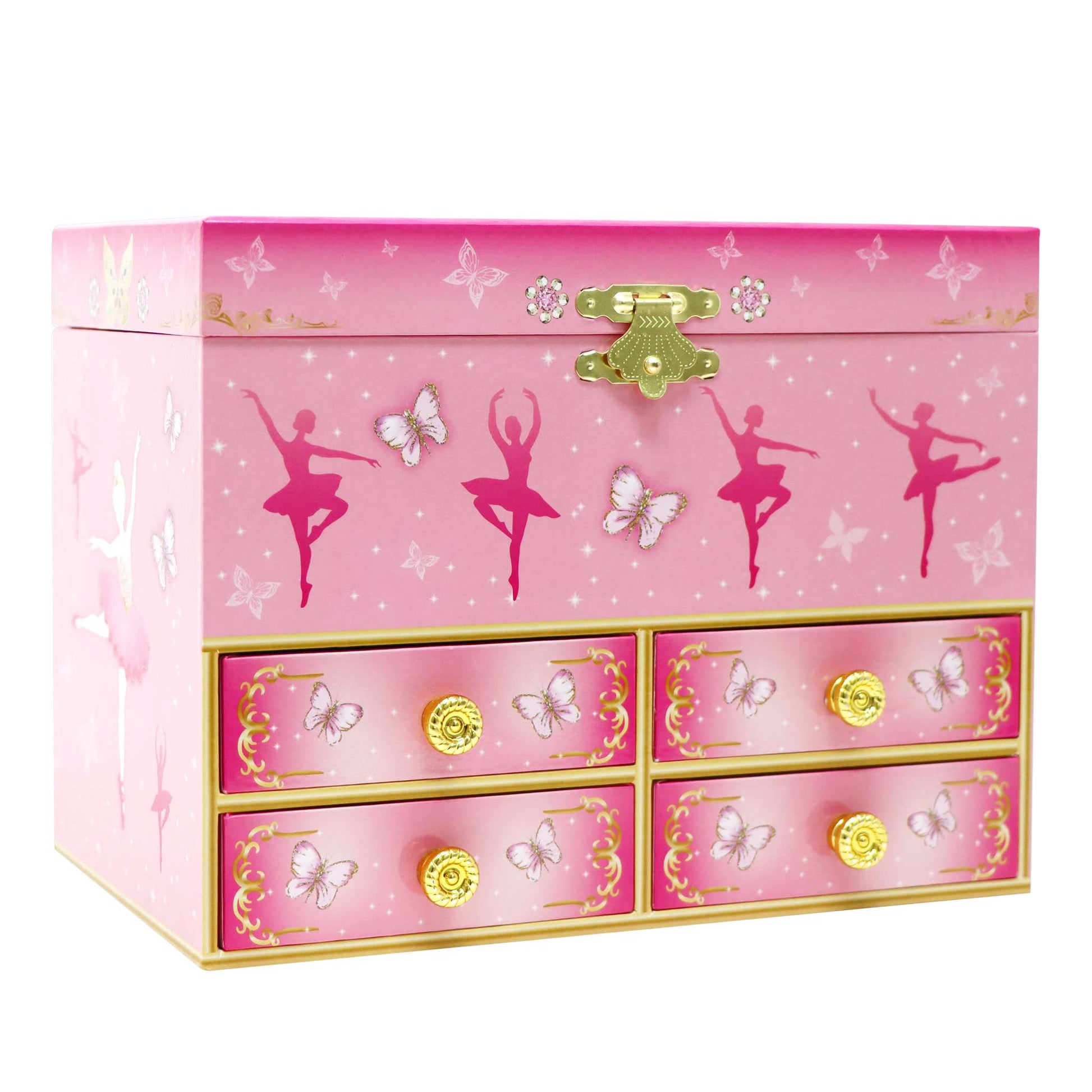 Butterfly Ballet Medium Musical Jewellery Box - Pink Poppy Australia