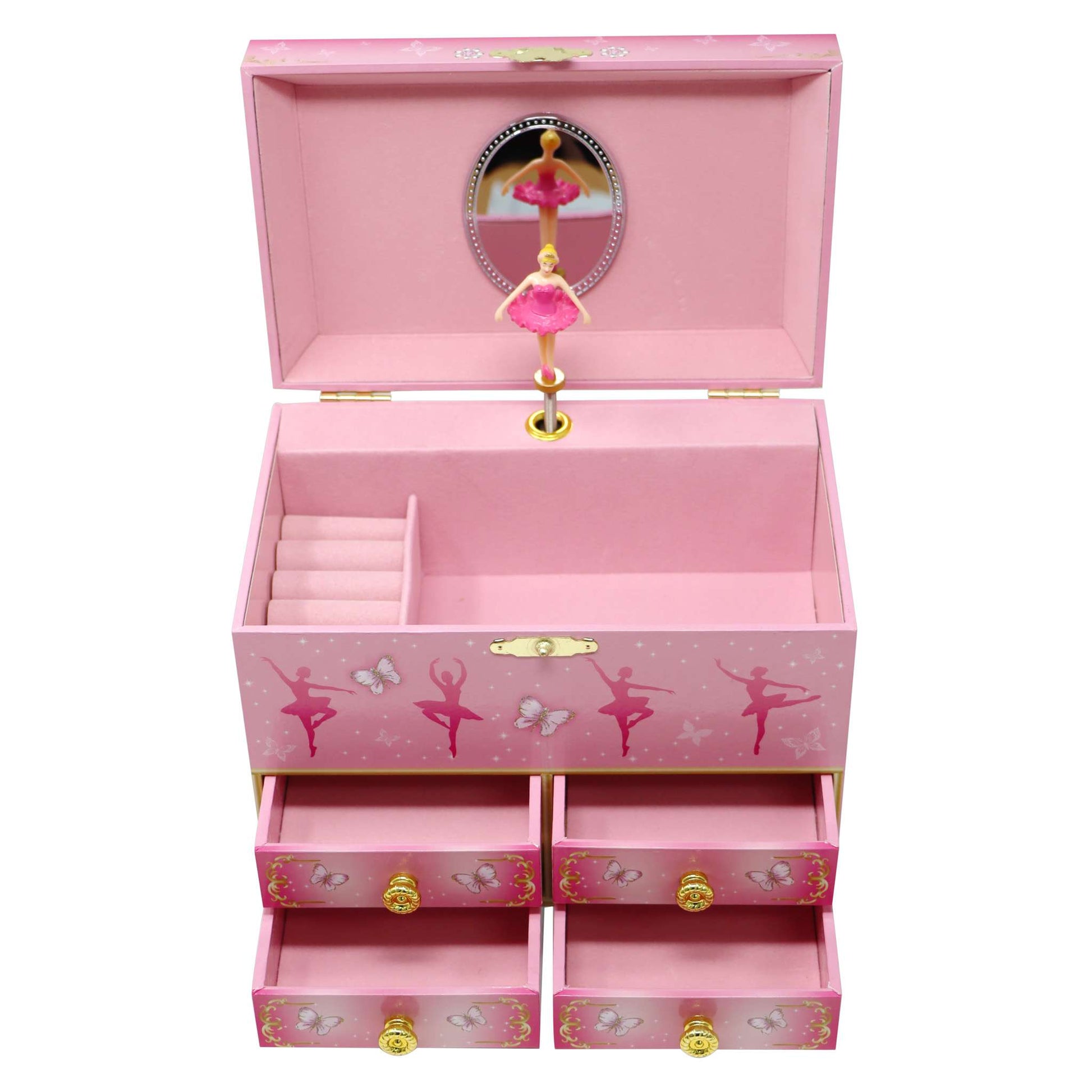 Butterfly Ballet Medium Musical Jewellery Box - Pink Poppy Australia