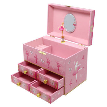 Butterfly Ballet Medium Musical Jewellery Box - Pink Poppy Australia