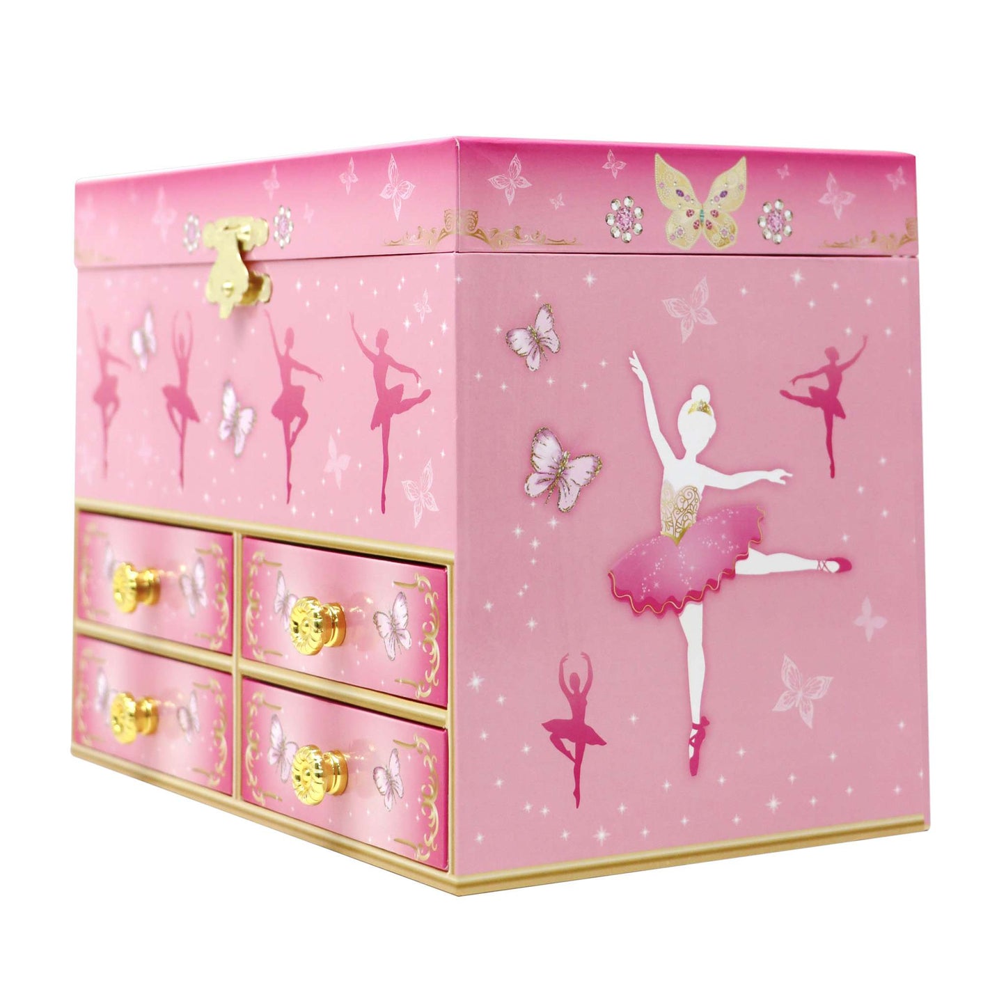 Butterfly Ballet Medium Musical Jewellery Box - Pink Poppy Australia
