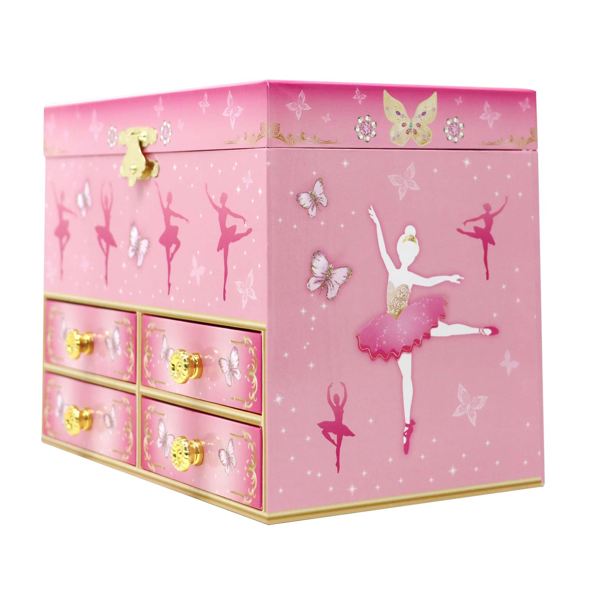 Butterfly Ballet Medium Musical Jewellery Box - Pink Poppy Australia