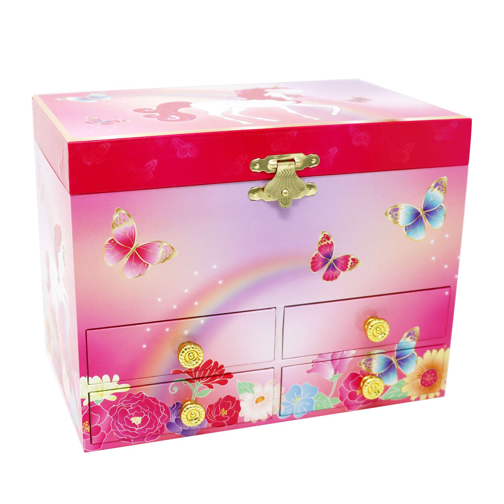 Unicorn Butterfly Medium Musical Jewellery Box - Pink Poppy Australia