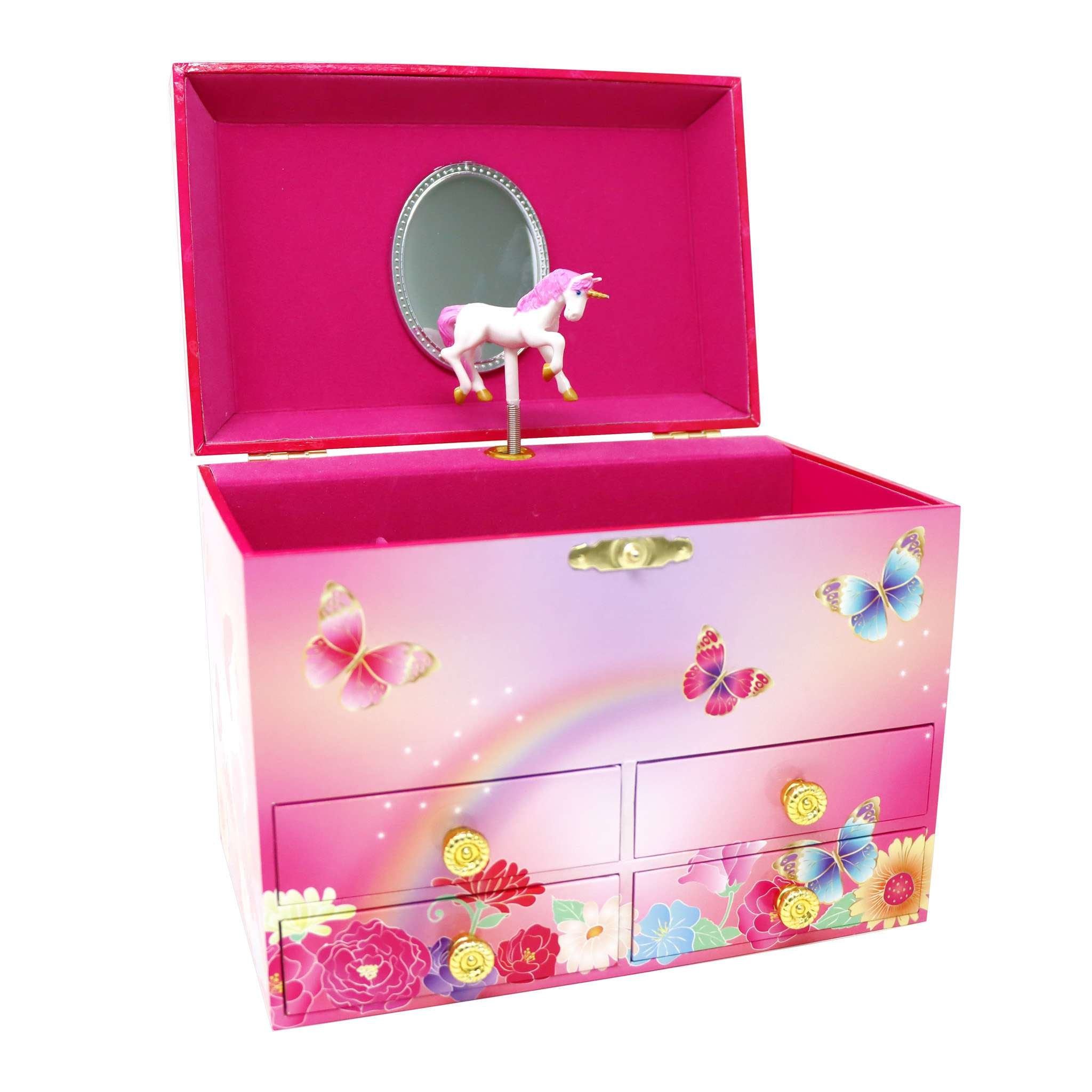 Unicorn Butterfly Medium Musical Jewellery Box - Pink Poppy Australia