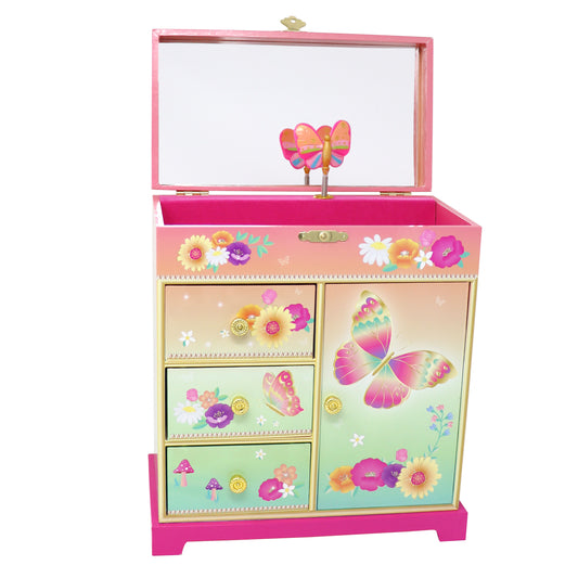 Rainbow Butterfly Large Music Box - Pink Poppy Australia