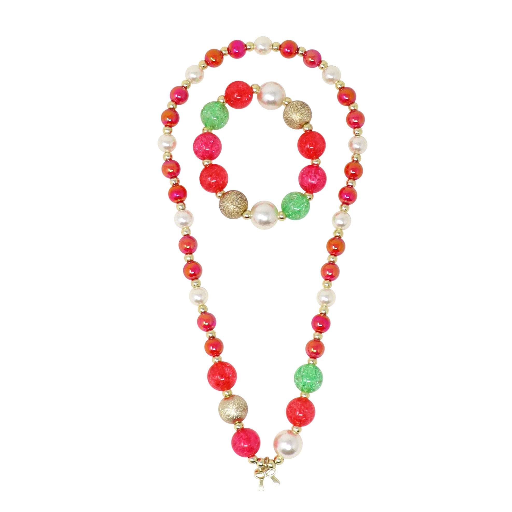 Brilliant and Bright Bow Pendant Necklace with Bracelet Set - Pink Poppy Australia